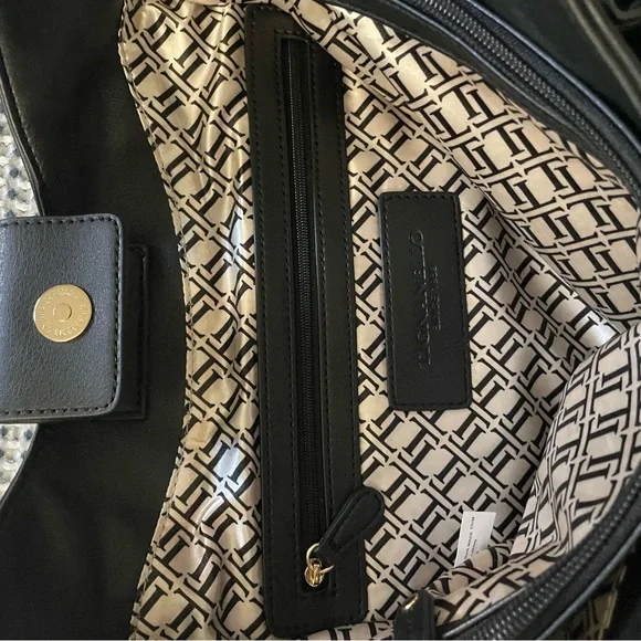 Tignanello Blue and Black Satchel Top Handle/Shoulder Bag - Picture 5 of 7